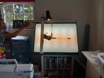 Kantelbare tekentafel, met verlichting, linealen, Doe-het-zelf en Verbouw, Tekentafels, Ophalen, Gebruikt, Verlichting