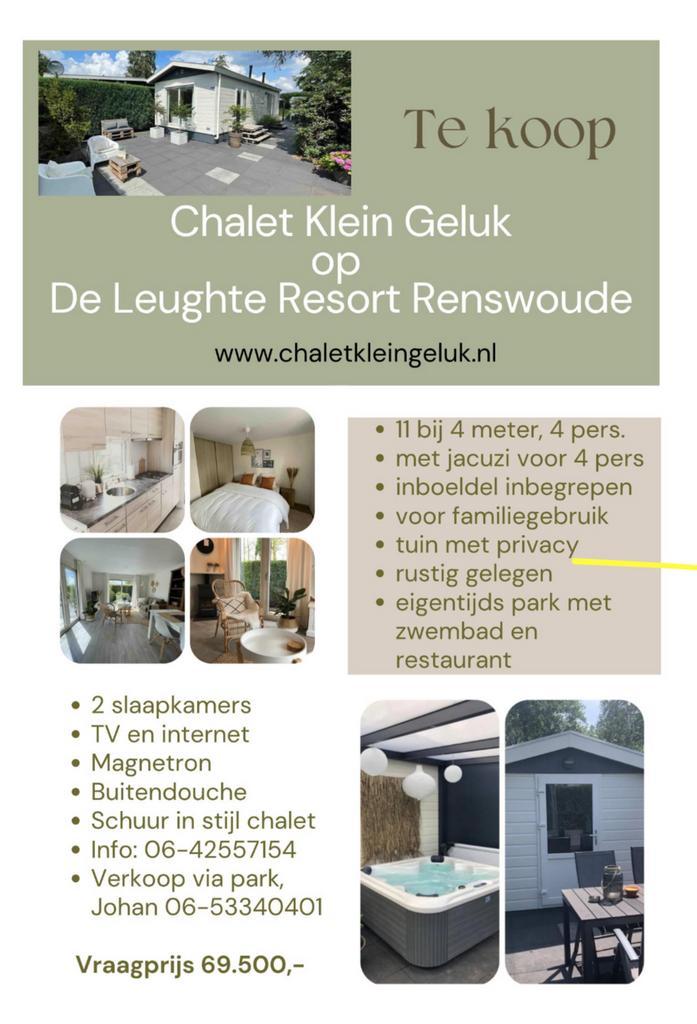 Chalet met jaccuzi in Renswoude te koop, Huizen en Kamers, Recreatiewoningen te koop, Utrecht, Chalet