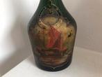 Groen glazen Benedictine fles oud beschilderd, Antiek en Kunst, Ophalen of Verzenden