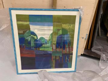 Abstract Landschap Schilderij gedrukt oo doek. Ton Schulten beschikbaar voor biedingen