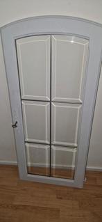 Antieke kastdeur met glas, Doe-het-zelf en Verbouw, Glas en Ramen, Ophalen, Gevelraam of Ruit, Gebruikt, Minder dan 80 cm