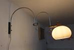 DUBBELE BOOG PADDESTOEL WANDLAMP Jaren 70, Huis en Inrichting, Lampen | Wandlampen, Metaal, Gebruikt, Ophalen, Design/Vintage