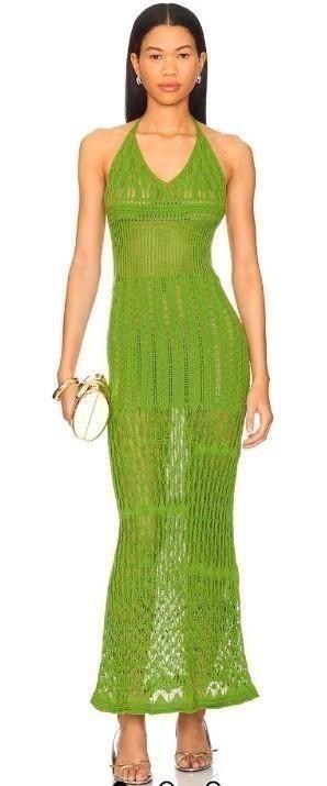 Alohas Gabrielle Green S nieuw, Kleding | Dames, Jurken, Nieuw, Maat 36 (S), Groen, Onder de knie, Ophalen of Verzenden