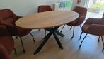 Eettafel ovaal natuurlijk eiken met matrixpoot., Ophalen, Zo goed als nieuw, Vijf personen of meer, 150 tot 200 cm