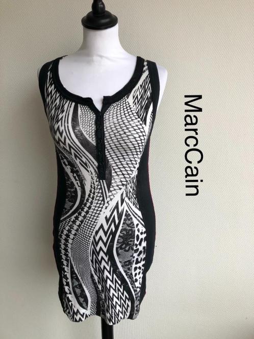 Marc Cain Jurk  {mt: 36} 3886-AL, Kleding | Dames, Jurken, Zo goed als nieuw, Maat 36 (S), Zwart, Boven de knie, Ophalen of Verzenden