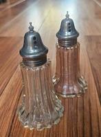 Suikerstrooier kristalglas en verzilverde dop, Antiek en Kunst, Antiek | Glas en Kristal, Ophalen of Verzenden