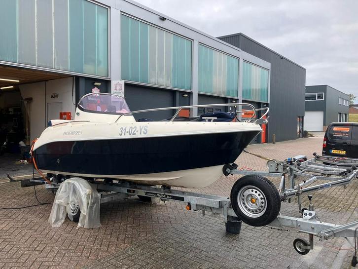 Prins 480 | Yamaha 50pk 4takt | Riba kanteltrailer, Watersport en Boten, Vis- en Consoleboten, Zo goed als nieuw, 30 tot 50 pk