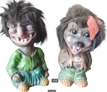 Vintage Heico Germany bobblehead trollen 2 st heks weerwolf beschikbaar voor biedingen