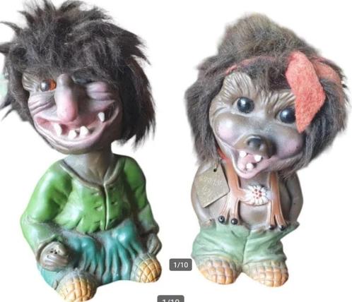 Vintage Heico Germany bobblehead trollen 2 st heks weerwolf, Verzamelen, Poppetjes en Figuurtjes, Gebruikt, Ophalen of Verzenden