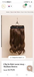 Zascha Hair clip in extensions medium brown, Ophalen of Verzenden, Zo goed als nieuw, Pruik of Haarverlenging