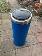 Brabantia touch bin 30 liter blauw, 30 tot 40 liter, Ophalen of Verzenden, Zo goed als nieuw, 50 tot 75 cm