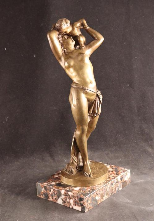 19e eeuws bronzen sculptuur van een naakt, Antiek en Kunst, Kunst | Beelden en Houtsnijwerken, Ophalen of Verzenden