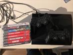 Playstation 3 PS3 incl. controllers en 8 spellen, Met 2 controllers, Ophalen of Verzenden, Slim, Gebruikt