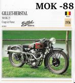 Mok88 motorkaart gillet herstal 500 hg 25 ( 1936 ), Ophalen of Verzenden, Zo goed als nieuw, Motoren