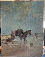 Schilderij met paard en kar aan het strand, Ophalen