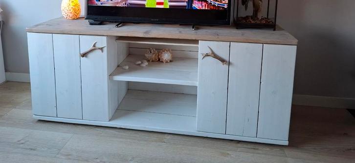 Steigerhouten TV Meubel - 160 cm breed, Huis en Inrichting, Kasten | Televisiemeubels, Gebruikt, Minder dan 100 cm, 150 tot 200 cm