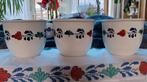 4 Boerenbont Bloempotten - Boch, Gebruikt, Overige typen, Ophalen of Verzenden, Aardewerk