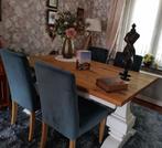 Massieve nostalgische eetkamertafel met rustiek blad, Huis en Inrichting, Tafels | Eettafels, Ophalen, 50 tot 100 cm, Zo goed als nieuw