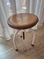 Oude vintage verstelbare piano kruk hout metaal, Ophalen of Verzenden, Gebruikt, Hout