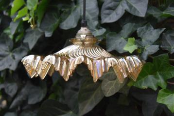 Vintage Glazen Hanglamp Bronskleurig beschikbaar voor biedingen