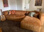 Velours bruine bank, Huis en Inrichting, Banken | Complete zithoeken, Ophalen, Gebruikt, Stof