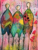 Schilderij drie, Minder dan 50 cm, Nieuw, Ophalen of Verzenden, Schilderij