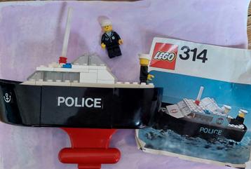 Vintage lego 314 politieboot compleet