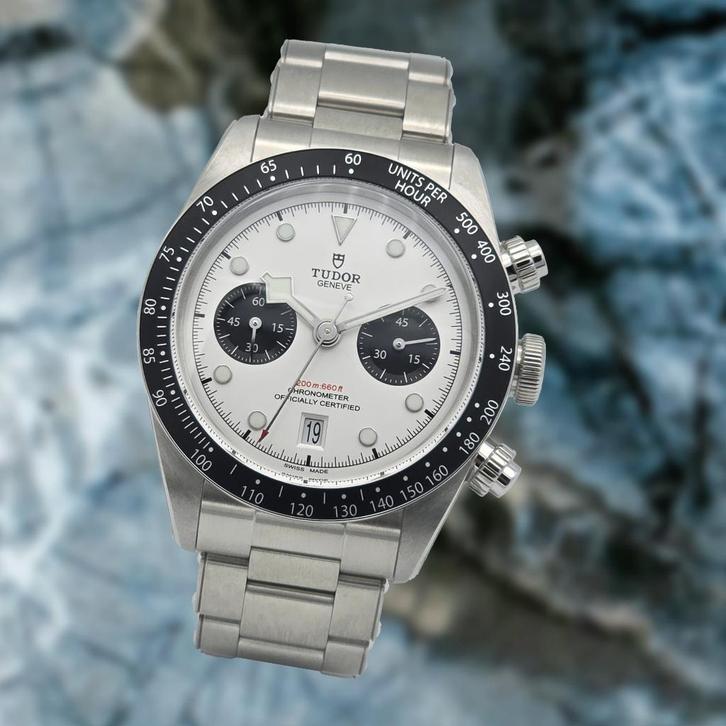 Tudor Black Bay Chrono "Panda" Ref. M79360N-0002 2023, Sieraden, Tassen en Uiterlijk, Horloges | Heren, Zo goed als nieuw, Polshorloge