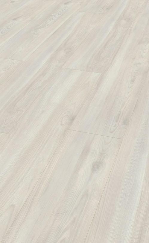 Laminaat Extra Breed Wit Eiken 8mm V-groef MV871, Huis en Inrichting, Stoffering | Vloerbedekking, Nieuw, Laminaat, Wit, Crème