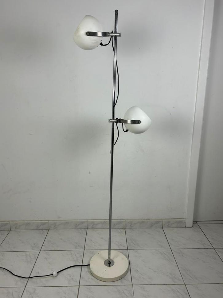 Vintage eye ball vloerlamp wit space age, Huis en Inrichting, Lampen | Vloerlampen, Gebruikt, 150 tot 200 cm, Metaal, Ophalen