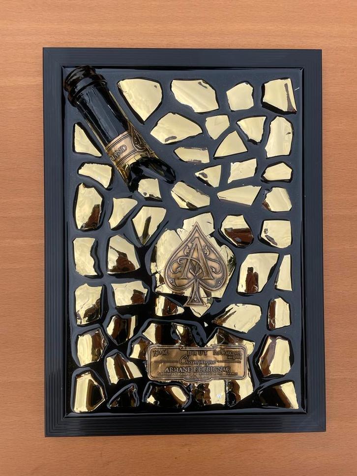 Armand de Brignac Gebroken Fles Kunst - Goud, Antiek en Kunst, Kunst | Schilderijen | Modern, Ophalen of Verzenden
