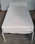 1 persoons metalen bed Auping met matras 80 x 190, Huis en Inrichting, Slaapkamer | Bedden, Ophalen, Gebruikt, Eenpersoons, Wit