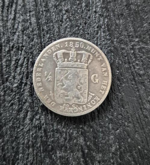 0.5 gulden 1850 W3 replicaverzamelmunt, Postzegels en Munten, Munten | Nederland, Koning Willem III, Verzenden