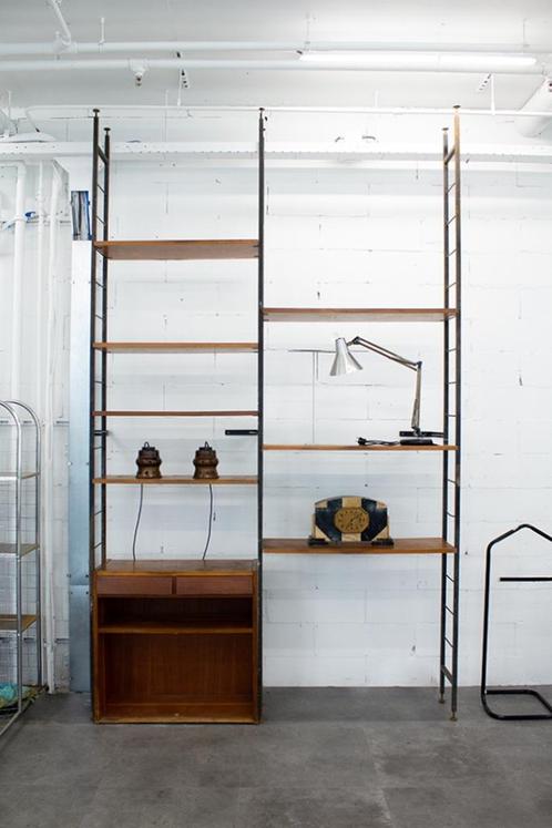 Vintage wandrek / wandkast / vloer tot plafond kast 50s 60s, Huis en Inrichting, Kasten | Overige, Gebruikt, Ophalen