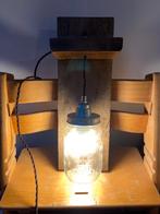 Stoere eiken wandlamp, Huis en Inrichting, Lampen | Wandlampen, Industrieel, Ophalen of Verzenden, Hout