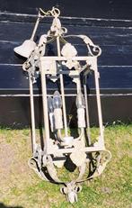 Brocante hanglamp wit, Huis en Inrichting, Lampen | Hanglampen, Ophalen, Gebruikt, Metaal, 50 tot 75 cm