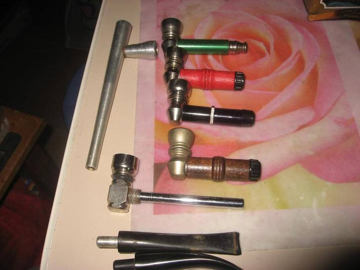 Uit jaren '60 hash en tjilm en andere pijpen, Verzamelen, Rookartikelen, Aanstekers en Luciferdoosjes, Gebruikt, (Water)pijp, Ophalen of Verzenden