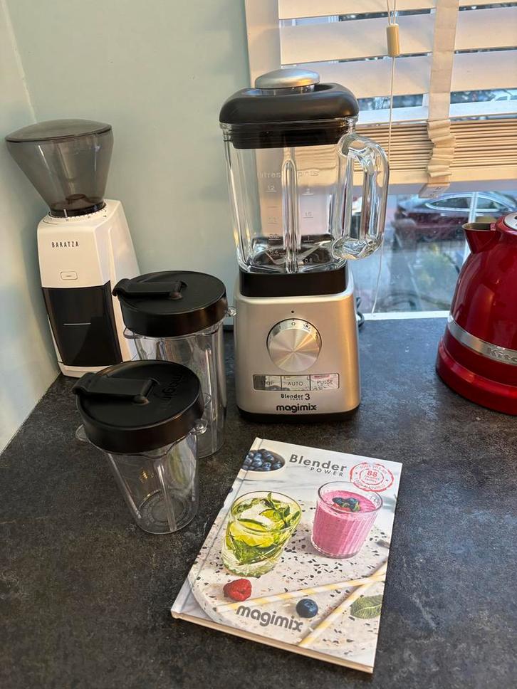Magimix Power 3 Blender + Drinkbeker Set, Witgoed en Apparatuur, Keukenmixers, Zo goed als nieuw, 1 tot 2 liter, 3 snelheden of meer