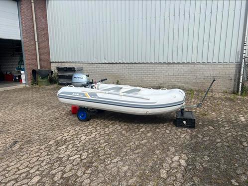 Zar mini Alu10 met 15 pk Honda evt met strandtrailer, Watersport en Boten, Rubberboten, Zo goed als nieuw, Overige merken, Aluminium