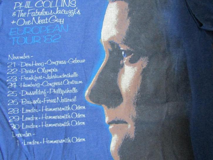 Phil Collins Concert Shirt 1982!! (Den Haag eerste tour), Kleding | Heren, T-shirts, Zo goed als nieuw, Overige maten, Blauw, Ophalen of Verzenden