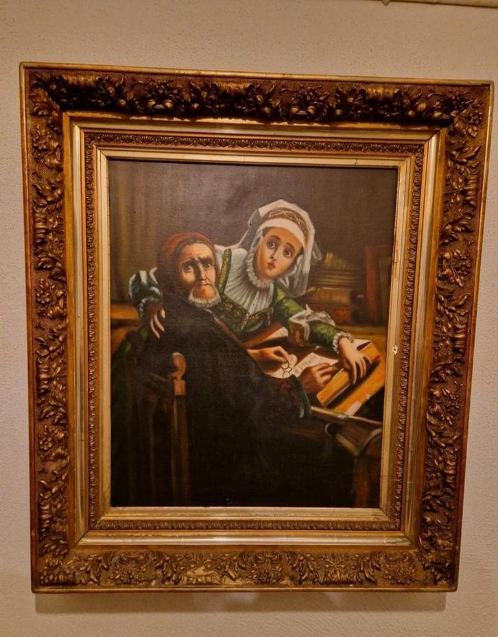 Antiek Schilderij - Bieden vanaf €..., Antiek en Kunst, Kunst | Schilderijen | Klassiek, Ophalen of Verzenden