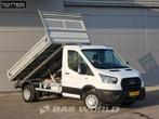 Ford Transit 130pk Kipper Dubbellucht Trekhaak Kieper Tipper, Auto's, Euro 6, 4 cilinders, 2000 kg, Wit