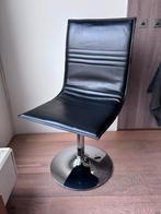 4 draaibare vintage/retro eettafel stoelen met chrome poten, Ophalen, Zwart, Vintage, Zo goed als nieuw