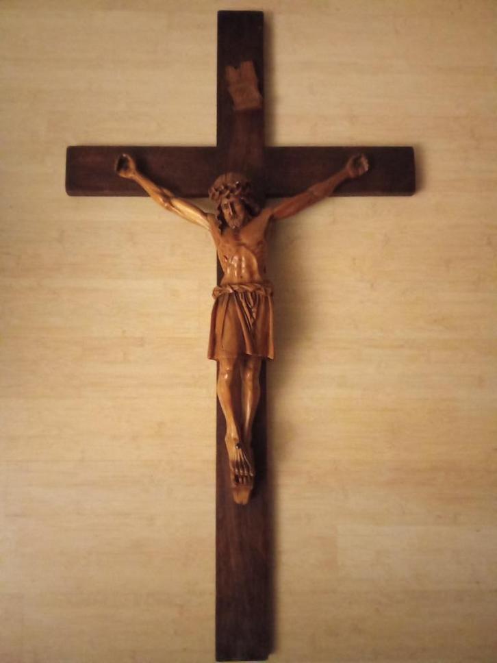 Kruis corpus Christi 1m (18e eeuw), Verzamelen, Religie, Gebruikt, Christendom | Katholiek, Ophalen of Verzenden