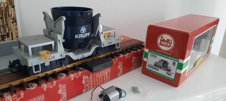 LGB 42560 Krupp + 10154 losspoor. Advertentie Lezen!, Hobby en Vrije tijd, Modeltreinen | Overige schalen, Gebruikt, Wagon, Gelijkstroom