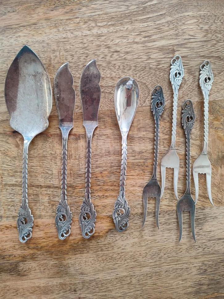 Brocante set, J P Zilverstad 90., Antiek en Kunst, Antiek | Bestek, Ophalen of Verzenden