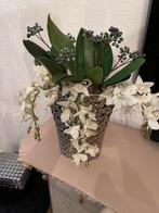 Zeer mooie zilver pot met zijden bloemen, Huis en Inrichting, Woonaccessoires | Kunstplanten en Kunstbloemen, Ophalen of Verzenden