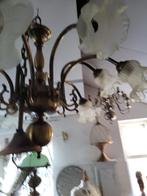 Zeer oude plafondlamp met 10 glazen kelken lichtpunten, Huis en Inrichting, Lampen | Plafondlampen, Zo goed als nieuw, Ophalen