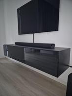 TV-Meubel Meubella– Hoogglans Zwart – 160 cm, Ophalen, 150 tot 200 cm, Zo goed als nieuw, Minder dan 100 cm