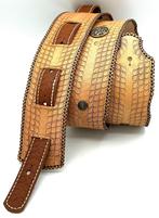 GB009 Nw leer gitaarband handgemaakt conchos 139 tot 182 cm, Verzenden, Nieuw, Elektrische basgitaar